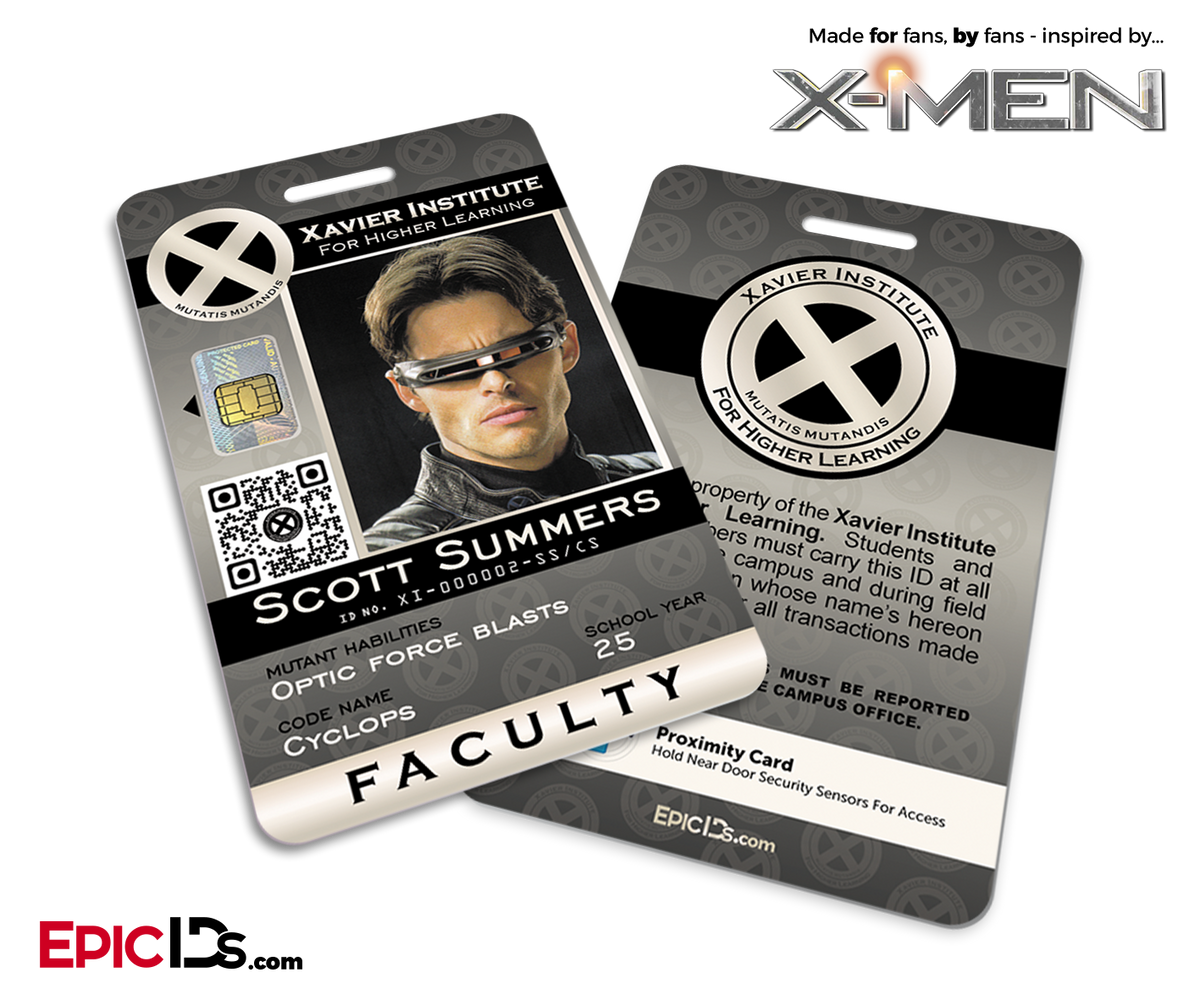 Xavier Institute For Higher Learning &#39;X-Men&#39; Faculty ID Card - Scott Summers / Cyclops - Epic IDs