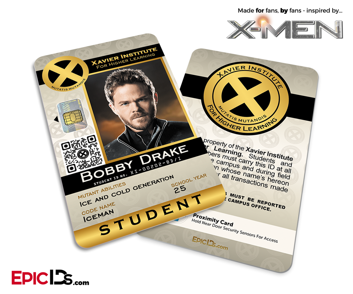 Xavier Institute For Higher Learning &#39;X-Men&#39; Student ID Card - Bobby Drake / Iceman - Epic IDs