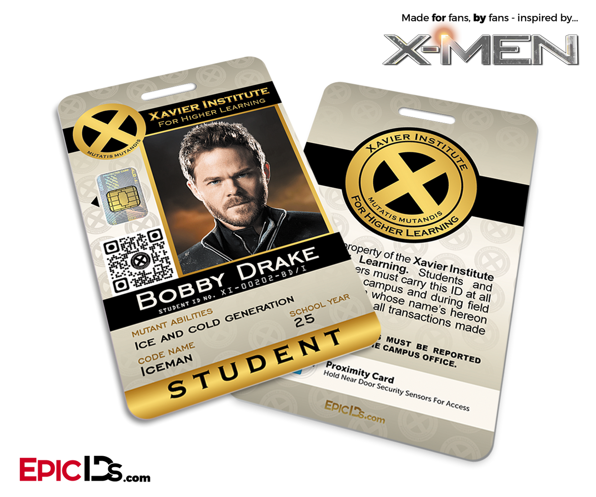 Xavier Institute For Higher Learning &#39;X-Men&#39; Student ID Card - Bobby Drake / Iceman - Epic IDs