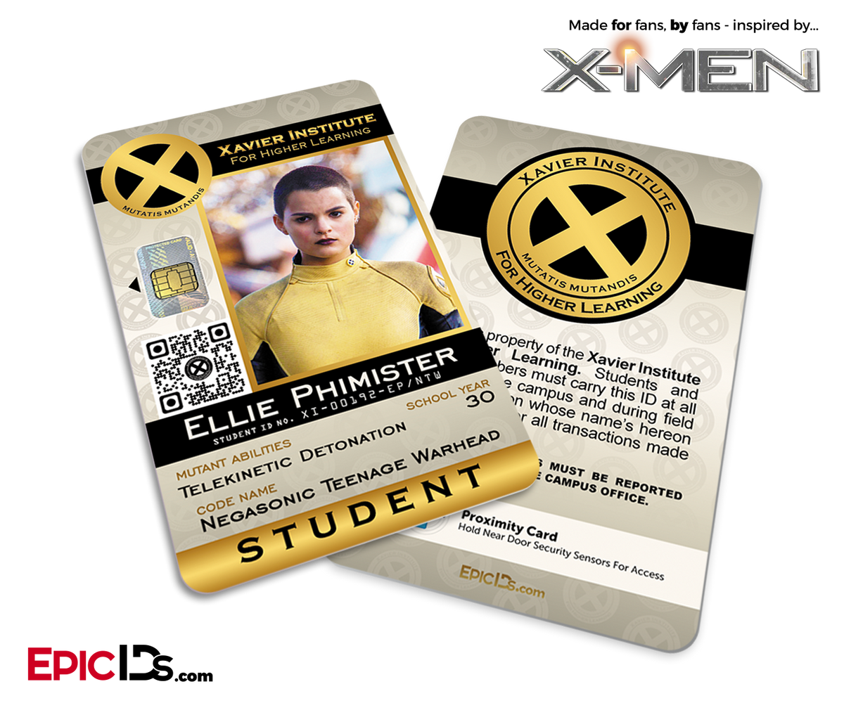 Xavier Institute For Higher Learning &#39;X-Men&#39; Student ID Card - Ellie Phimister / Negasonic Teenage Warhead - Epic IDs