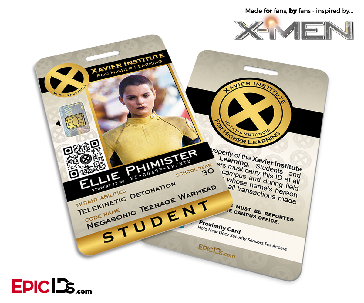 Xavier Institute For Higher Learning &#39;X-Men&#39; Student ID Card - Ellie Phimister / Negasonic Teenage Warhead - Epic IDs
