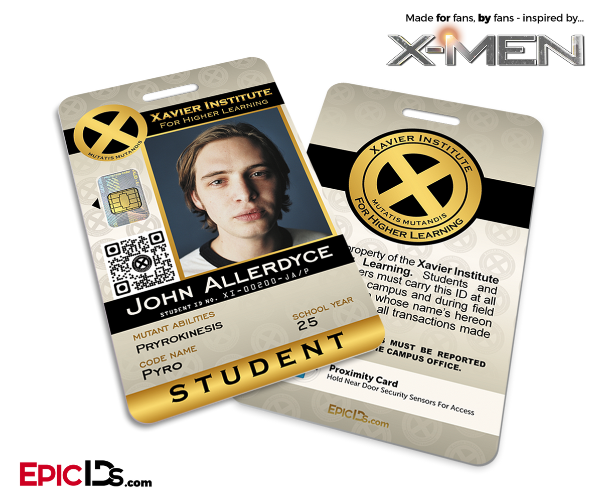 Xavier Institute For Higher Learning &#39;X-Men&#39; Student ID Card - John Allerdyce / Pyro - Epic IDs