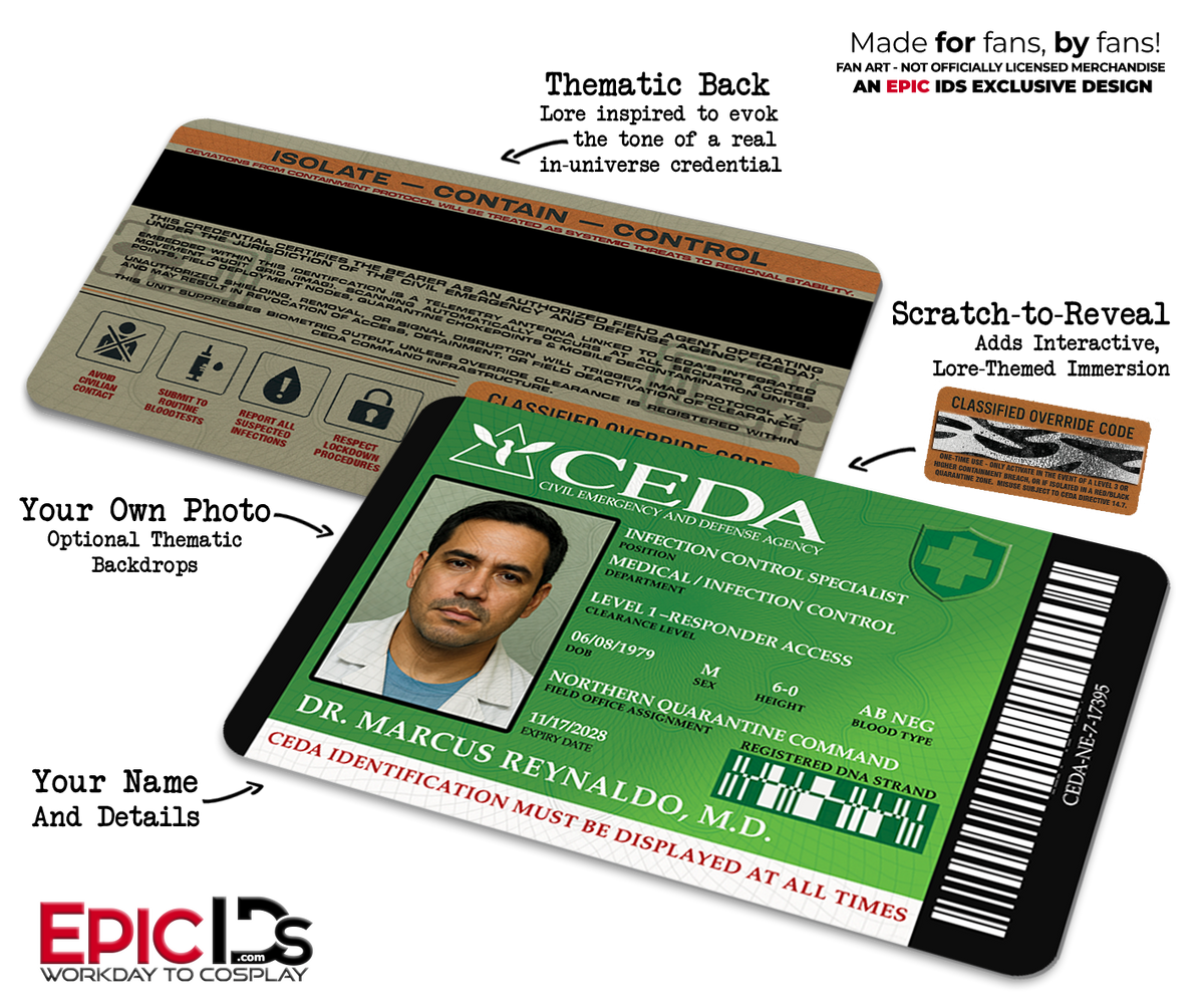 CEDA Medical Staff — Left 4 Dead-Inspired ID Card — Photo Personalized