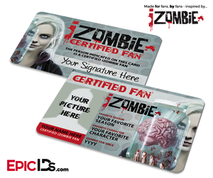 iZombie Certified Fan ID Card — Photo Personalized