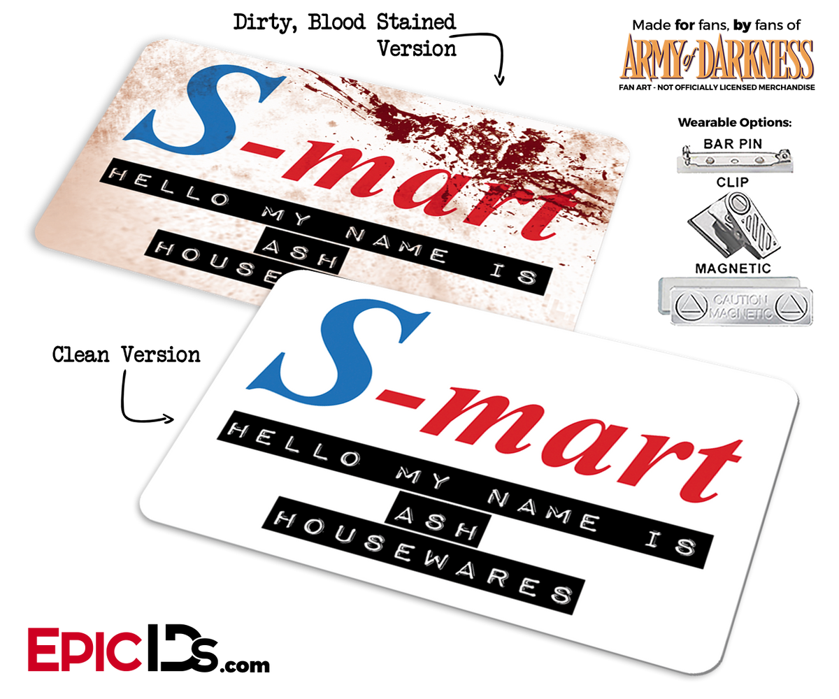 S-Mart Ash Williams 'Army of Darkness' Cosplay Replica Name Badge - Epic IDs