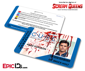 C.U.R.E. 'Scream Queens' Hospital Cosplay Employee ID Name Badge - Dr. Brock Holt