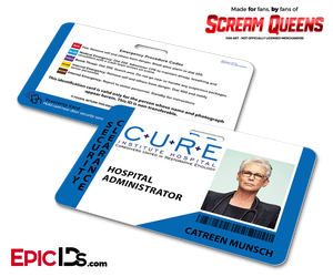 C.U.R.E. 'Scream Queens' Hospital Cosplay Employee ID Name Badge - Catreen Munsch