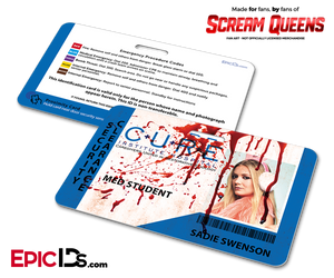 C.U.R.E. 'Scream Queens' Hospital Cosplay Employee ID Name Badge - Sadie Swenson