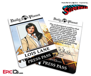 Superman Classic Comic Daily Planet Press Pass Cosplay ID Badge - Lois Lane