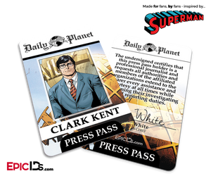 Superman Classic Comic Daily Planet Press Pass Cosplay ID Badge - Clark Kent