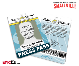 Smallville TV Series Inspired Daily Planet Press Pass [Photo Personalized]