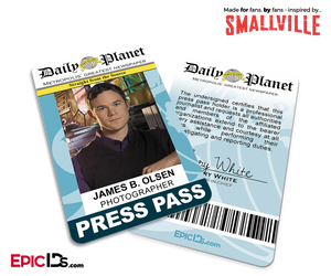 Smallville TV Series Inspired Daily Planet Press Pass - James (Jimmy) Olsen