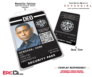 Supergirl TV Series Inspired Department of Extranormal Operations (DEO) Security ID - Hank Henshaw