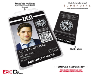 Supergirl TV Series Inspired Department of Extranormal Operations (DEO) Security ID - Winslow Schott