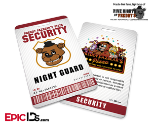 Night Guard Freddy Fazbear's Pizza FNAF ID Badge - Standard