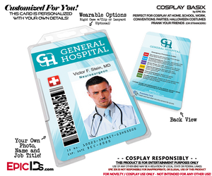 General Hospital Employee Medical / Doctor Themed Cosplay ID Name Badge [Photo Personalized]