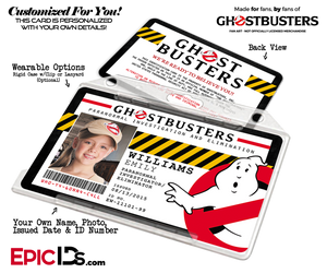 Ghostbusters Paranormal Investigation Cosplay Name Badge/ID Card [Photo Personalized]