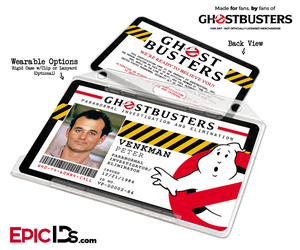 Ghostbusters Paranormal Investigation Cosplay Name Badge/ID Card - Peter Venkman