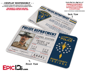Hawkins Police Department 'Stranger Things' ID Card - Jim Hopper (James)