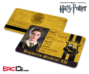 Harry Potter Inspired Hogwarts Student ID (Hufflepuff) - Cedric Diggori