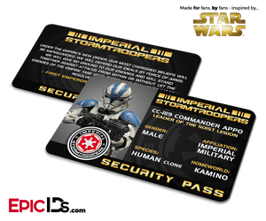 Star Wars Inspired - Imperial Stormtroopers (Clone) Security Pass