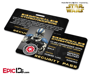 Star Wars Inspired - Imperial Stormtroopers (Clone) Security Pass