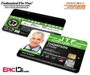 Joint Task Force (JTF) 'The Division' Agent ID Card [Photo Personalized]