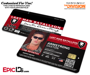 Last Man Batallion (LMB) 'The Division' Soldier ID Card [Photo Personalized]