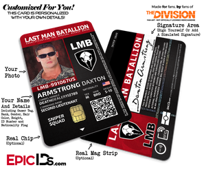Last Man Batallion (LMB) 'The Division' Soldier ID Badge [Photo Personalized]