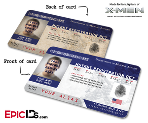 Mutant Registration Act 'X-Men' Identification Card [Photo Personalized]