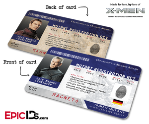 Mutant Registration Act 'X-Men' Identification Card - Erik Lehnsherr / Magneto