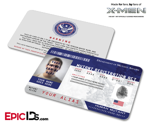Mutant Registration Act 'X-Men' Identification Card [Photo Personalized]