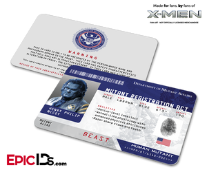 Mutant Registration Act 'X-Men' Identification Card - Henry McCoy / Beast
