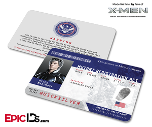 Mutant Registration Act 'X-Men' Identification Card - Peter Maximoff / Quicksilver