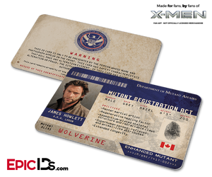 Mutant Registration Act 'X-Men' Identification Card - James Howlett 'Logan' / Wolverine