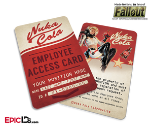Nuka-Cola Corporation  'Fallout' Cosplay Employee ID Badge [Personalized]