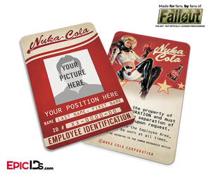 Nuka-Cola Corporation 'Fallout' Cosplay Employee ID Badge [Photo Personalized]