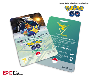 Pokemon GO Inspired Team Mystic, Valor or Instinct Trainer ID Card [Personalized]