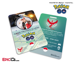 Pokemon GO Inspired Team Mystic, Valor or Instinct Trainer ID Card [Photo Personalized]