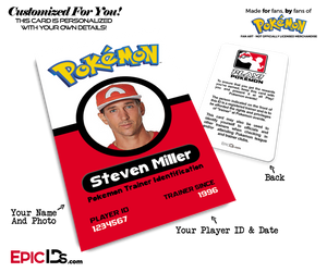 Pokemon Inspired Pokemon Player Photo ID Badge [Photo Personalized]