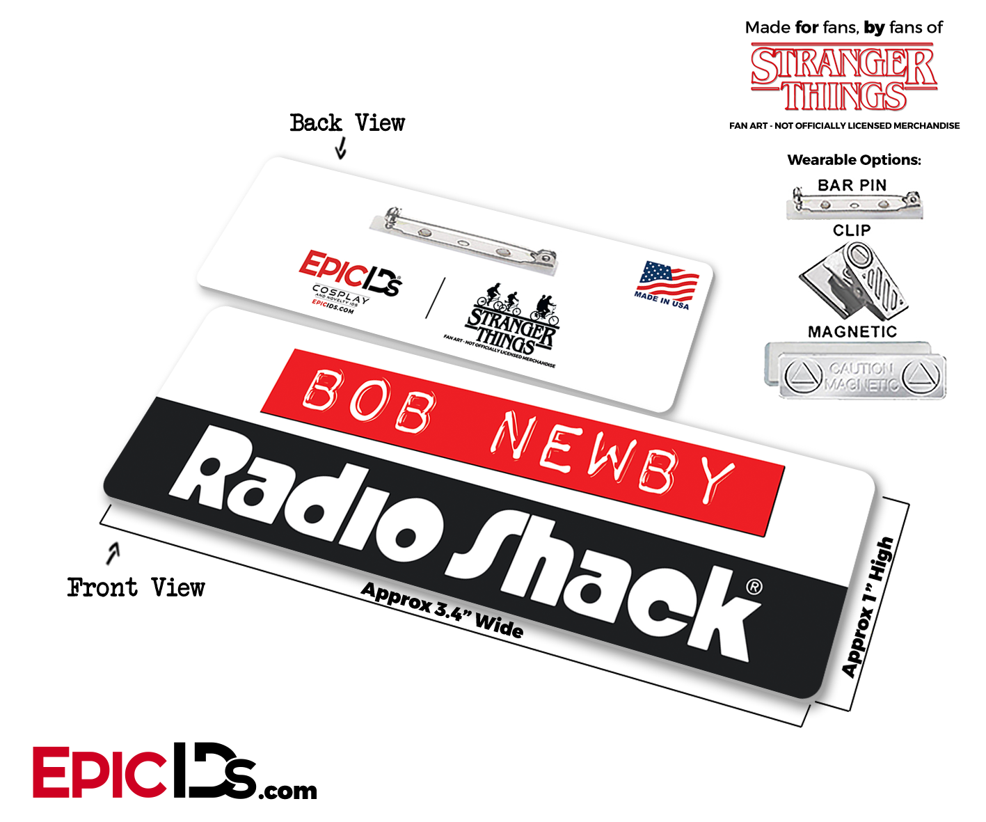 Retro Radio Shack 'Stranger Things' Cosplay Name Badge - Bob Newby