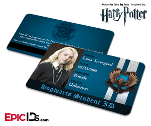 Harry Potter Inspired Hogwarts Student ID (Ravenclaw) - Luna Lovegood
