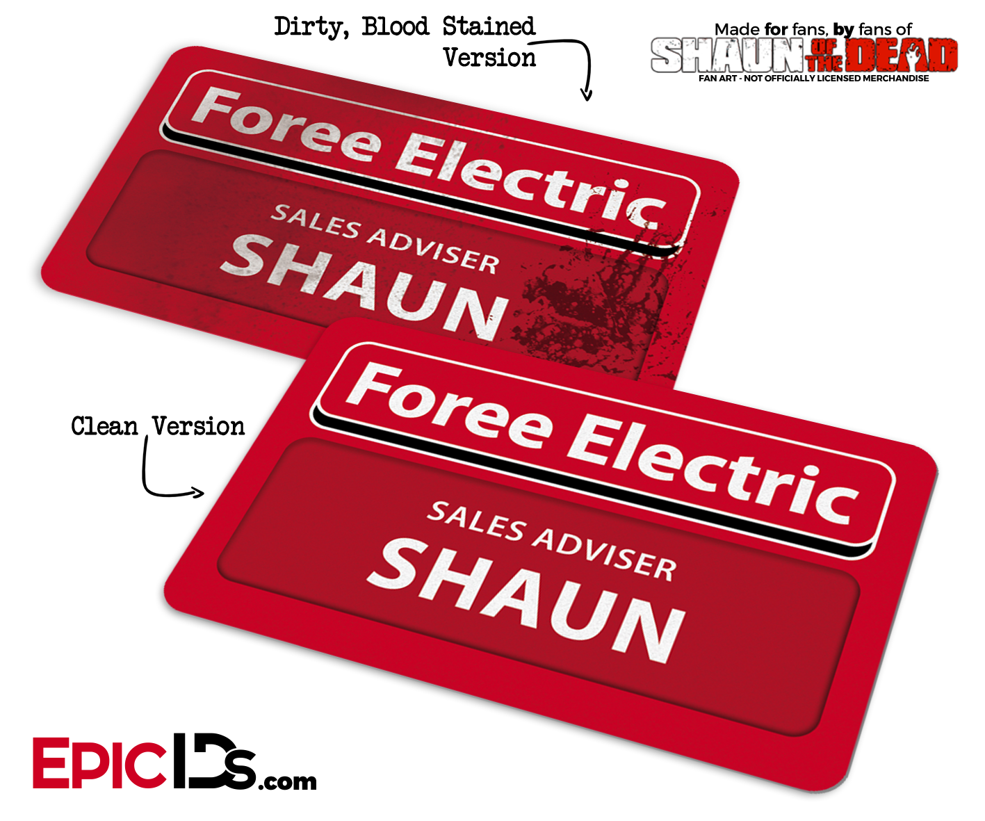 Foree Electric 'Shaun of the Dead' Cosplay Replica Name Badge