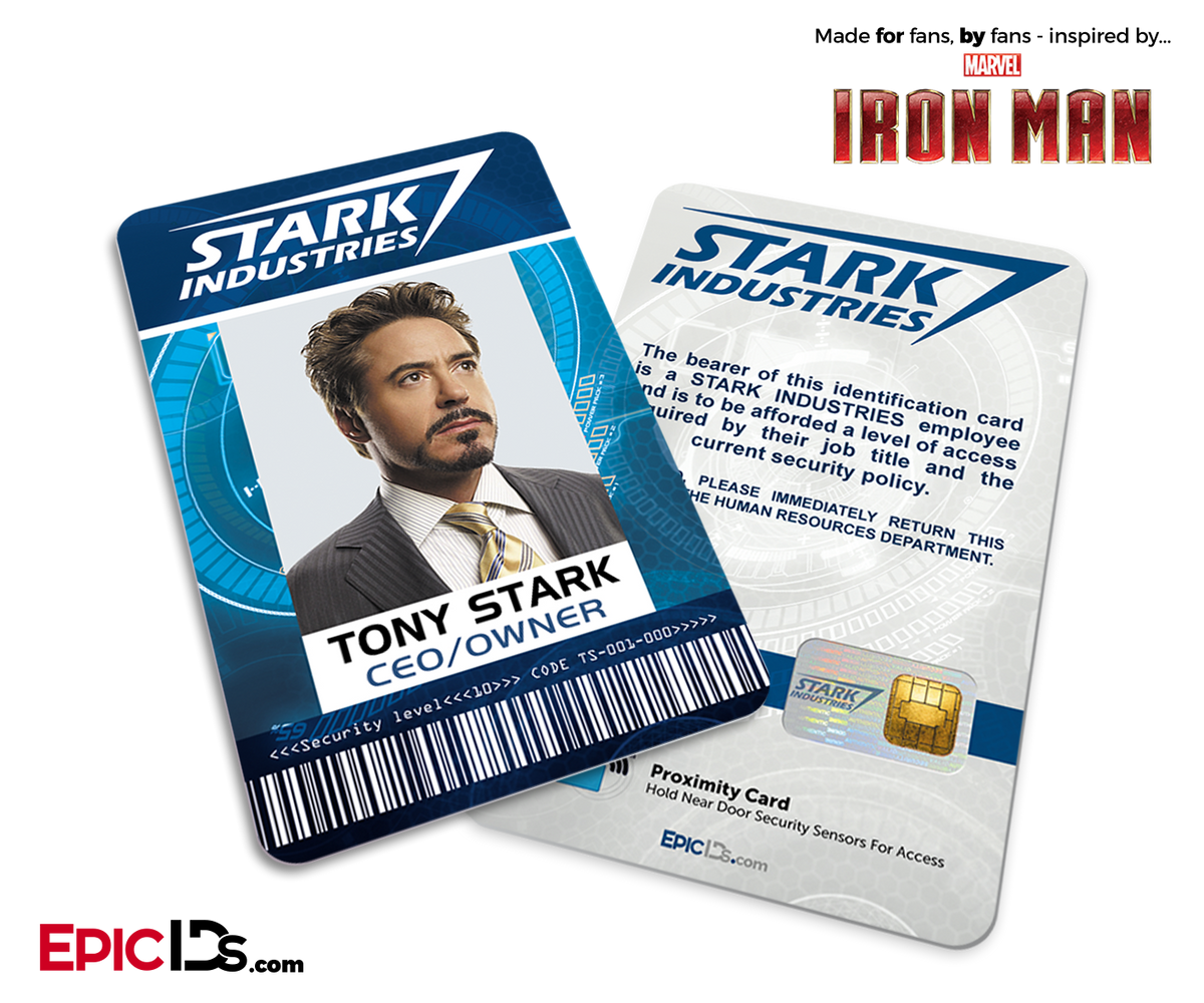 Iron Man / Avengers Inspired Stark Industries Employee ID - Tony