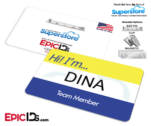 Employee Name Badge 'Superstore' Wearable ID - Dina