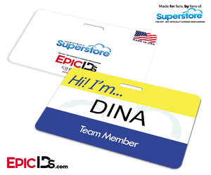 Employee Name Badge 'Superstore' Wearable ID - Dina