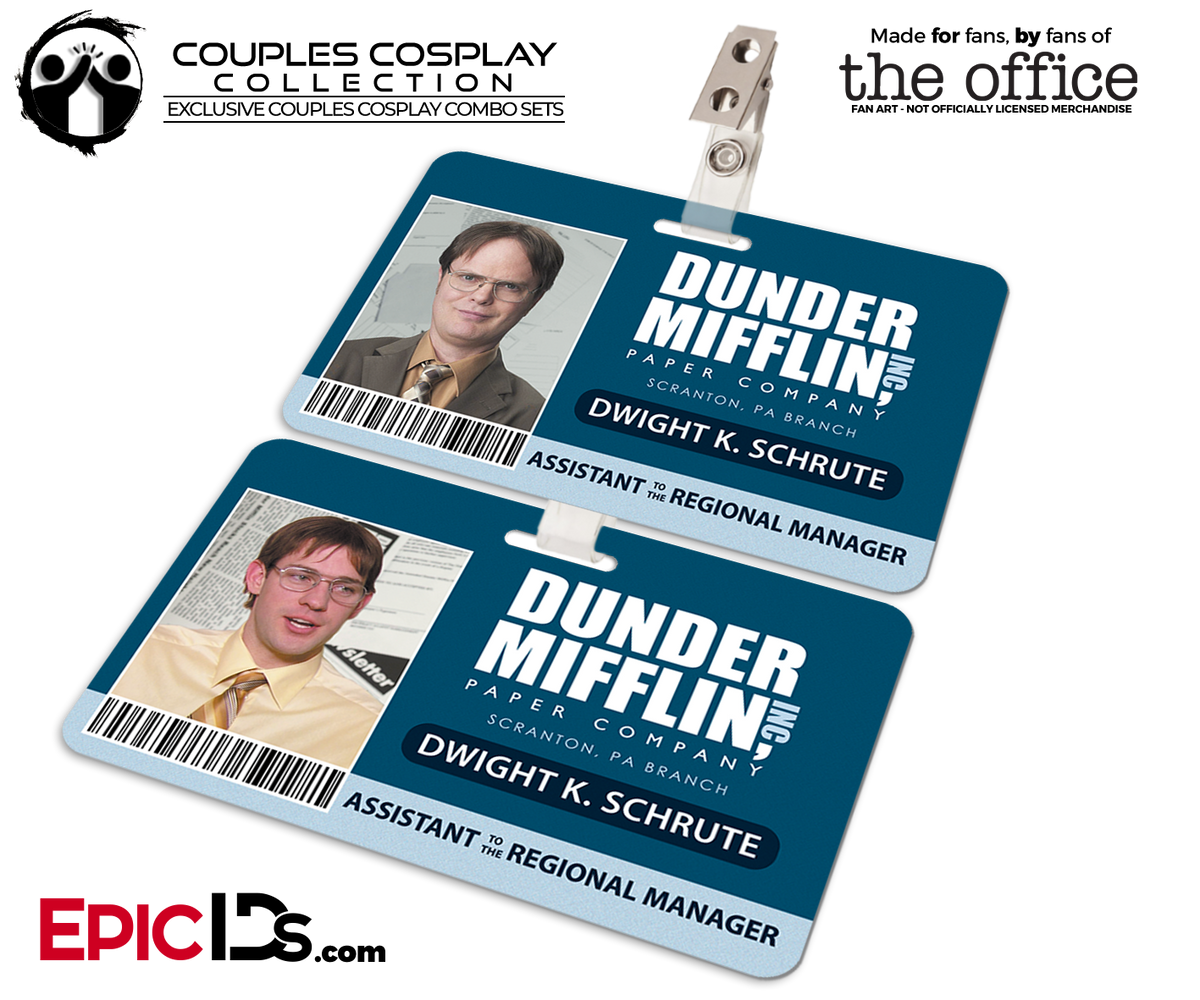 The Office Michael Scott Dunder Mifflin ID Badge Name Tag Cosplay Costume