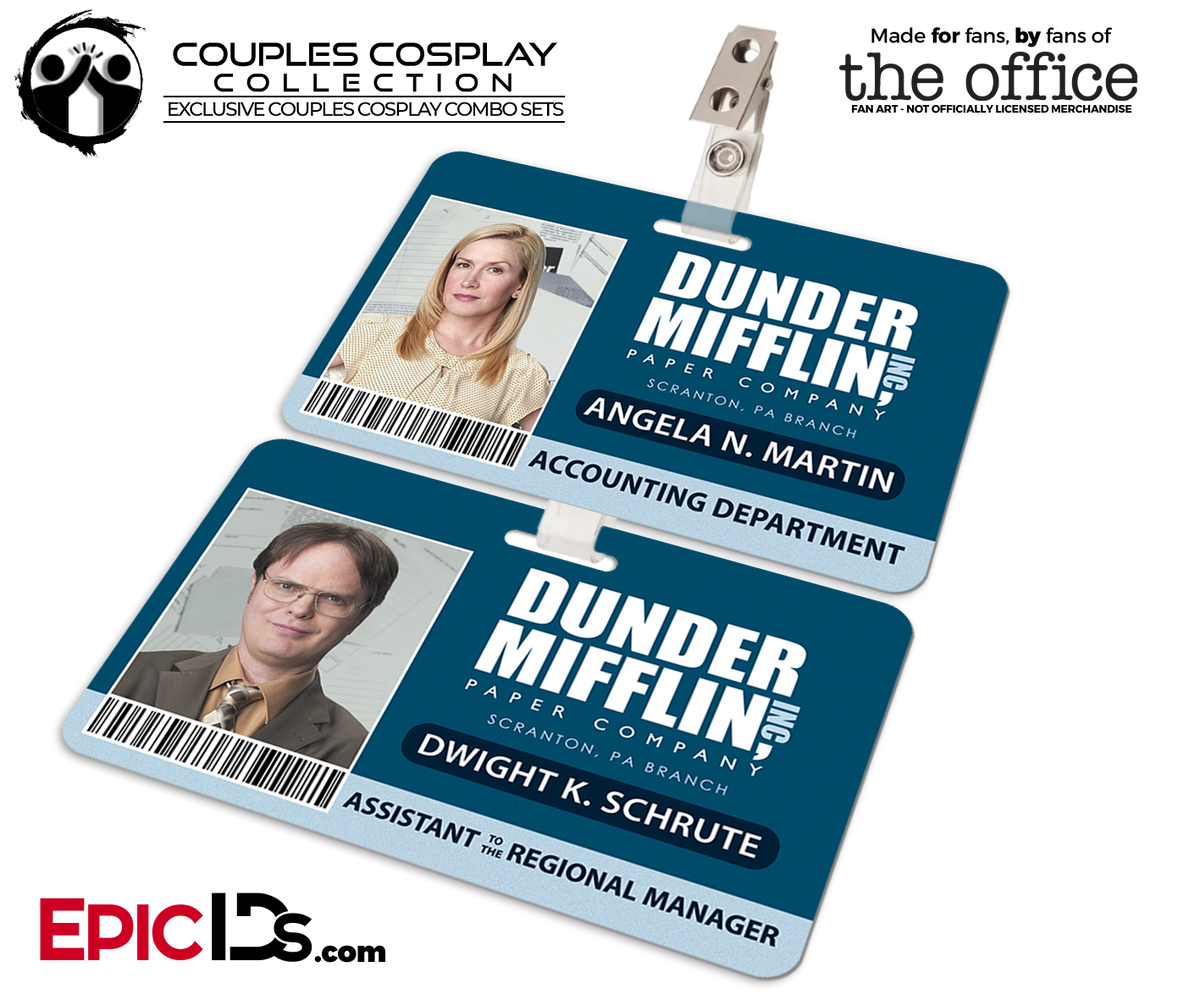 Dunder Mifflin 'The Office' Employee ID Name Badges [Couples Cosplay] -  Epic IDs