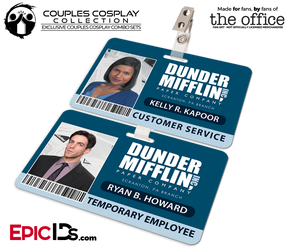 Dunder Mifflin 'The Office' Employee ID Name Badges [Couples Cosplay]