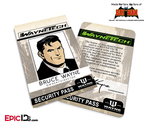 Batman Classic Comic WayneTech Cosplay ID Badge - Bruce Wayne